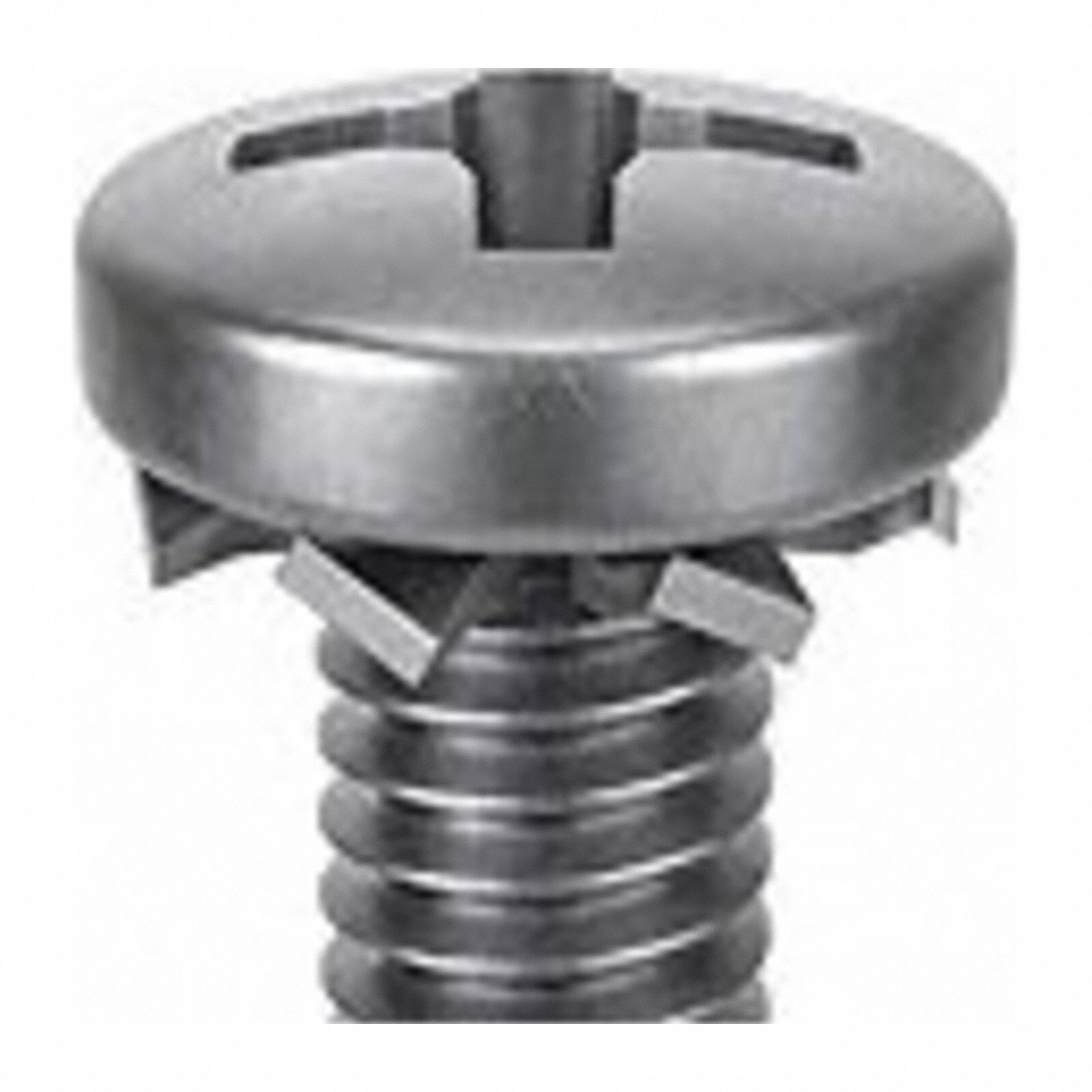 SEMS Screw: External Tooth, M6x1.00 Thread Size, 25 mm Lg, Stainless Steel, Passivated, Pan, 10 PK