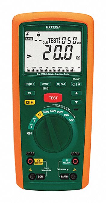 INSULATION TESTER,500 TO 5000V DC,LCD