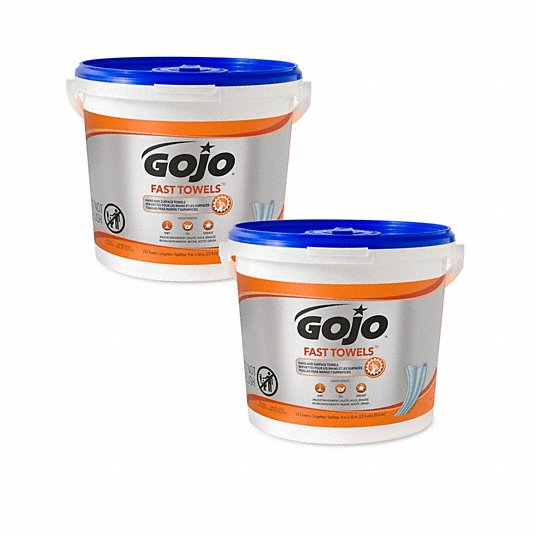 Gojo Fast Towels Hand Cleaning Towels 9 x 10 White 225/Bucket 2 Buckets/Carton