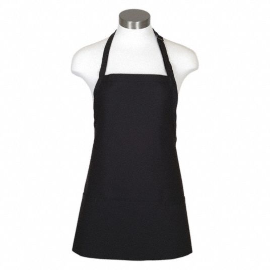 FAME FABRICS, Apron,3-Pocket Bib,F10,Black - 62JH01|18141 - Grainger