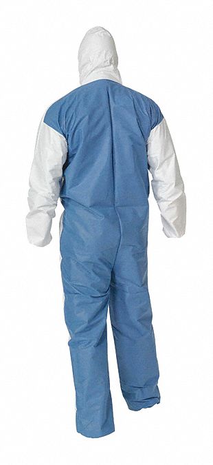 Coverall, M, Wht, Microporous Film Lam, PK25