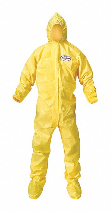Coveralls: 5XL, KleenGuard™ A70, Elastic Wrist, Yellow, Bound Seam, 12 PK