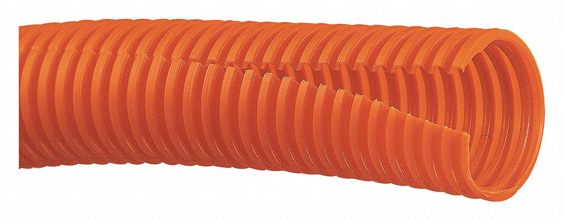 Corrugated Loom Tubing, 0.50"x100ft L, Org