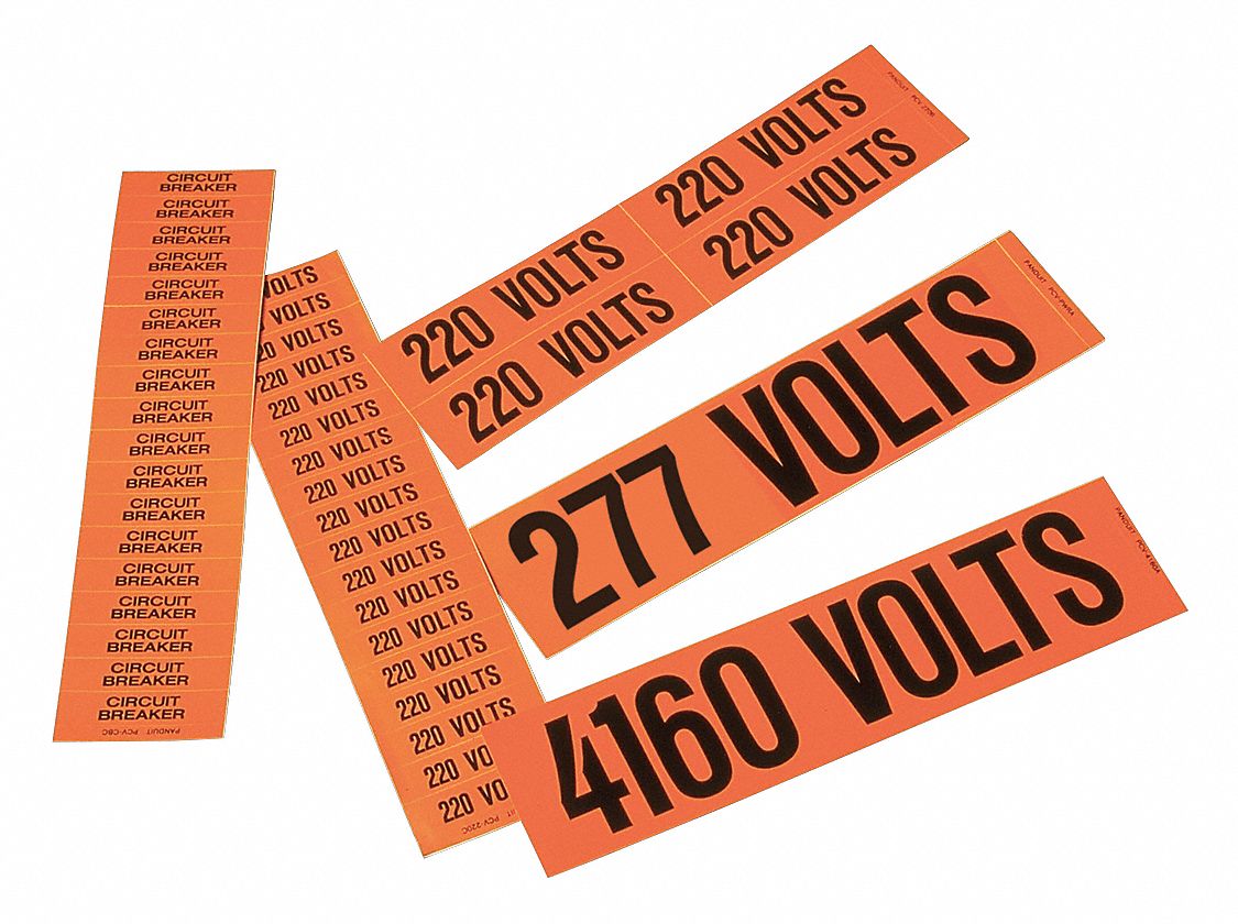 Voltage Marker Vinyl 120 Volts PK5