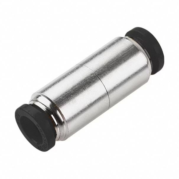 Push-Fit Union Fitting: 4 mm OD x 4 mm OD Size, Push-to-Connect x Push-to-Connect, Brass