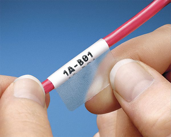 Wraparound Label: 2 1/4 in x 2 in, 4 in, Self-Extinguishing Vinyl, White (Matte)