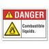 Danger: Combustible Liquids. Signs