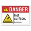 Danger: Hot Surface. Do Not Touch. Signs