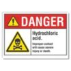 Danger: Hydrochloric Acid. Improper Contact Will Cause Severe Injury Or Death. Signs