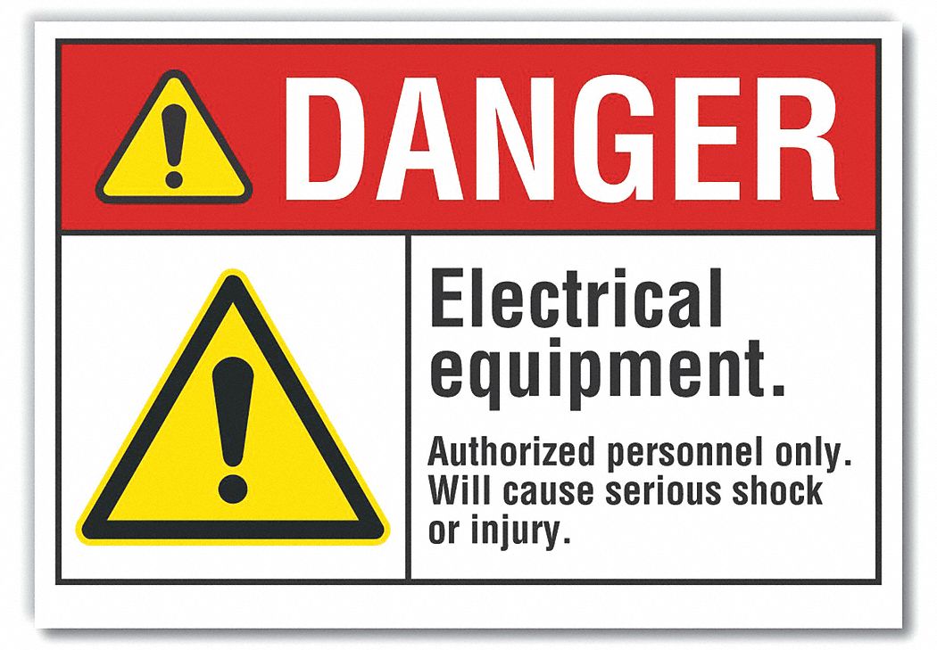 Polyester, Adhesive Sign Mounting, Electrical Equipment Danger Label