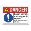 Danger: Do Not Operate Without Guards In Place. Death Or Serious Injury Will Occur. Signs
