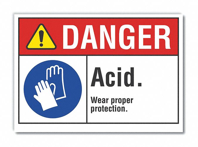 Reflective Sheeting, Adhesive Sign Mounting, Acid Danger
