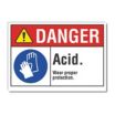 Danger: Acid. Wear Proper Protection. Signs