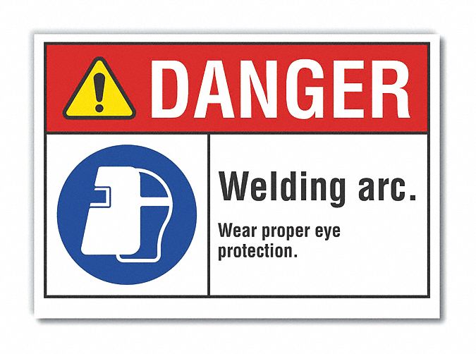  Eye  Danger Label: Polyester, Adhesive Sign Mounting, 10 in x 14 in Nominal Sign Size, Danger