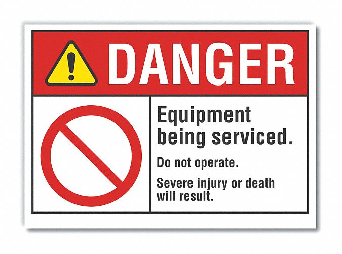  Machine & Operation Danger Label: Polyester, Adhesive Sign Mounting, 5 in x 7 in Nominal Sign Size