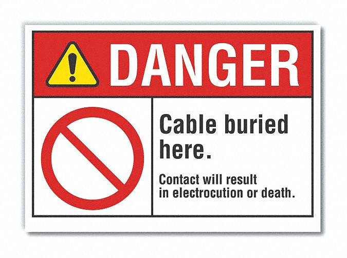 Danger Sign, 7 in x 10 in, Non-PVC Polymer