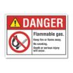 Danger: Flammable Gas. Keep Fire Or Flame Away. No Smoking Death Or Serious Injury Will Occur. Signs
