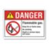 Danger: Flammable Gas. Keep Fire Or Flame Away. No Smoking Death Or Serious Injury Will Occur. Signs