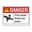 Danger: Pinch Points. Watch Your Hands. Signs