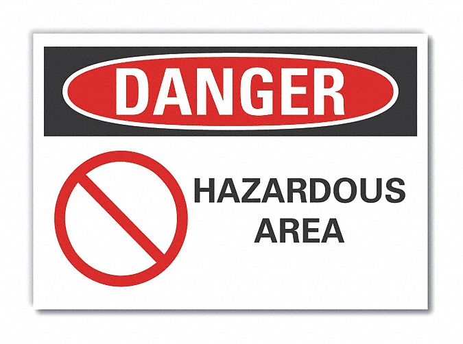  Hazard Area Danger Reflective Label: Reflective Sheeting, Adhesive Sign Mounting, Engineer Grade