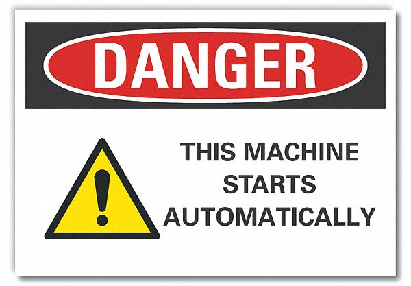 Machine & Operation Danger Label: Polyester, Adhesive Sign Mounting, 5 in x 7 in Nominal Sign Size