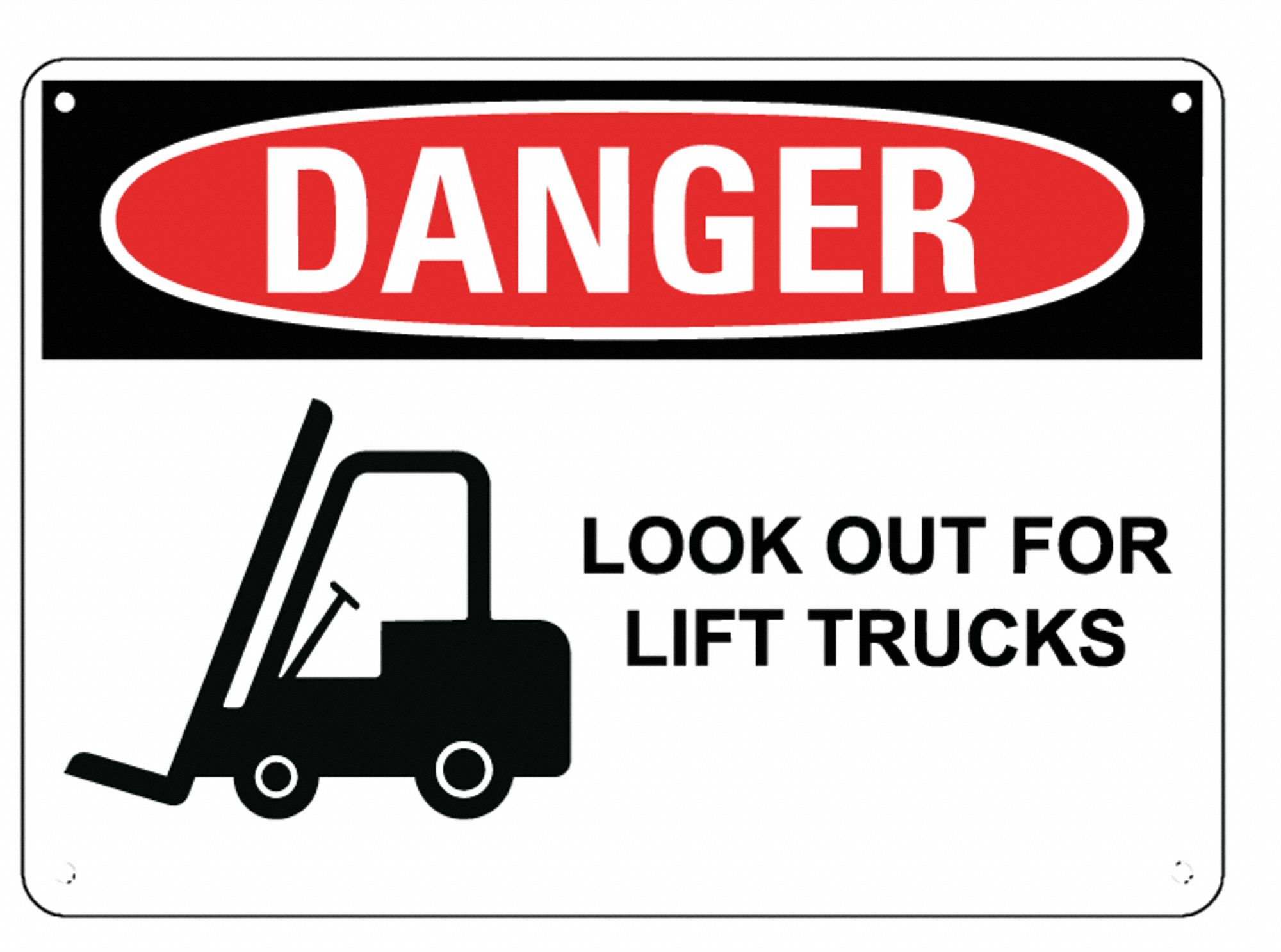  Lift Truck Traffic Danger Reflective Label: Reflective Sheeting, Adhesive Sign Mounting
