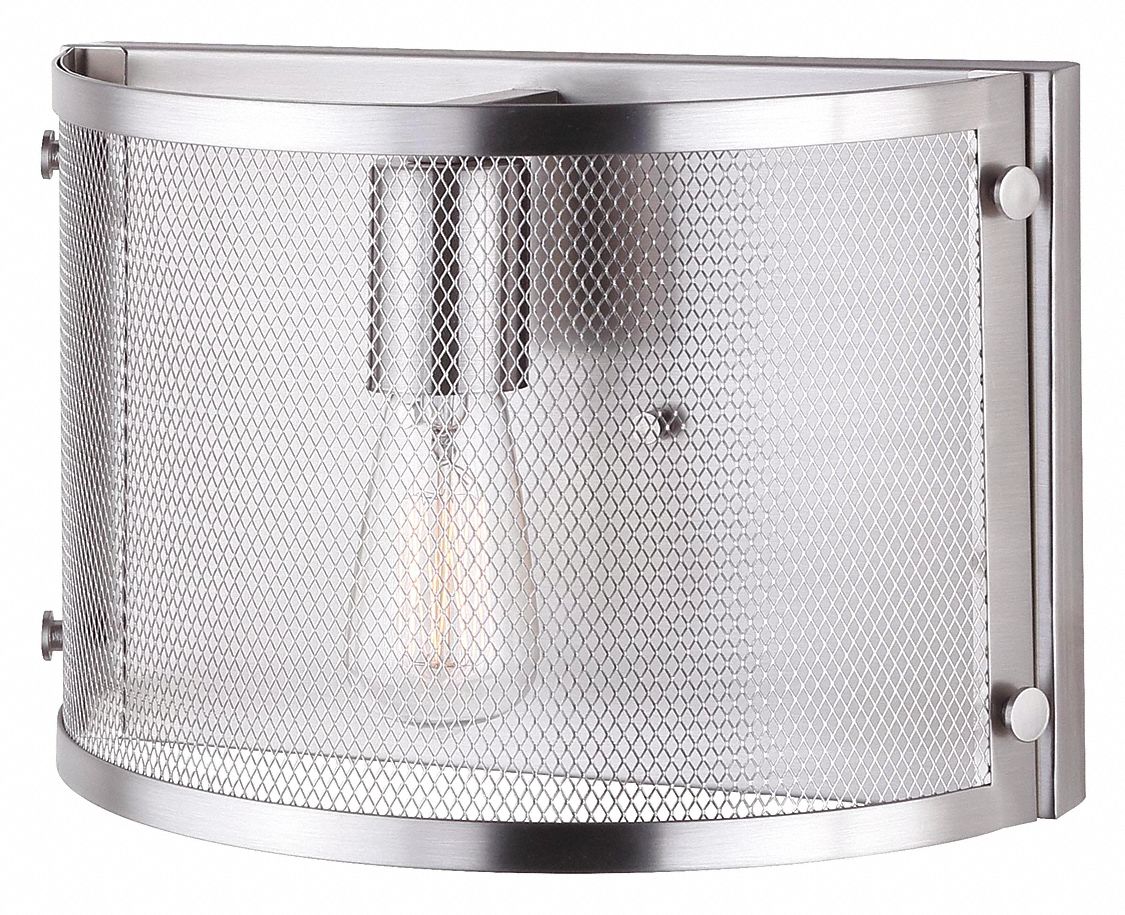 BECKETT WALL LIGHT, INCANDESCENT, METAL, SILVER, 115V AC, ACRYLIC LENS, WHITE LIGHT, 12 3/5 IN L