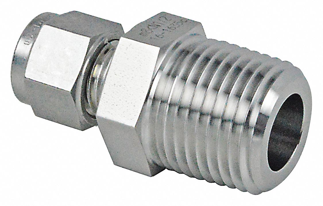 Compression Fitting,1/2" NPT,316 SS 62UN05E40261 Grainger
