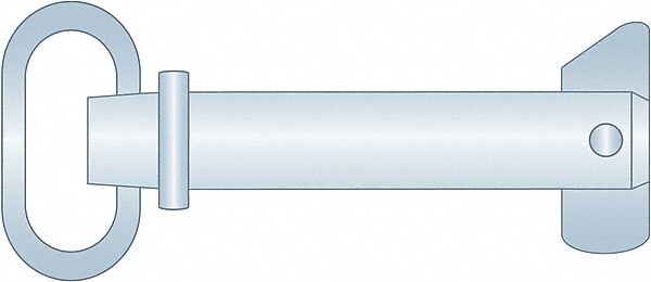 Hitch Pin Swivel Lock, 1/2"x3-1/2", Zc, Clr