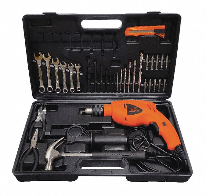 Kit de Taladro Percutor, 1/2", Variable, 1/2", 25/32", 0 a 45,000, 4.6A