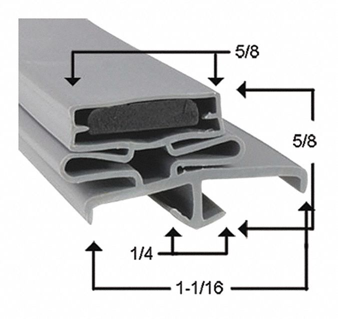 Door Gasket, 23-1/2" x 59-1/2": Fits Traulsen Brand