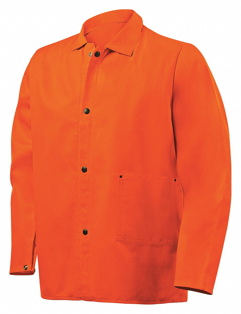 MEN'S WELDING JACKET, 9 OZ COTTON, ORANGE, SNAPS, 2 POCKETS, 2XL, 30 IN L