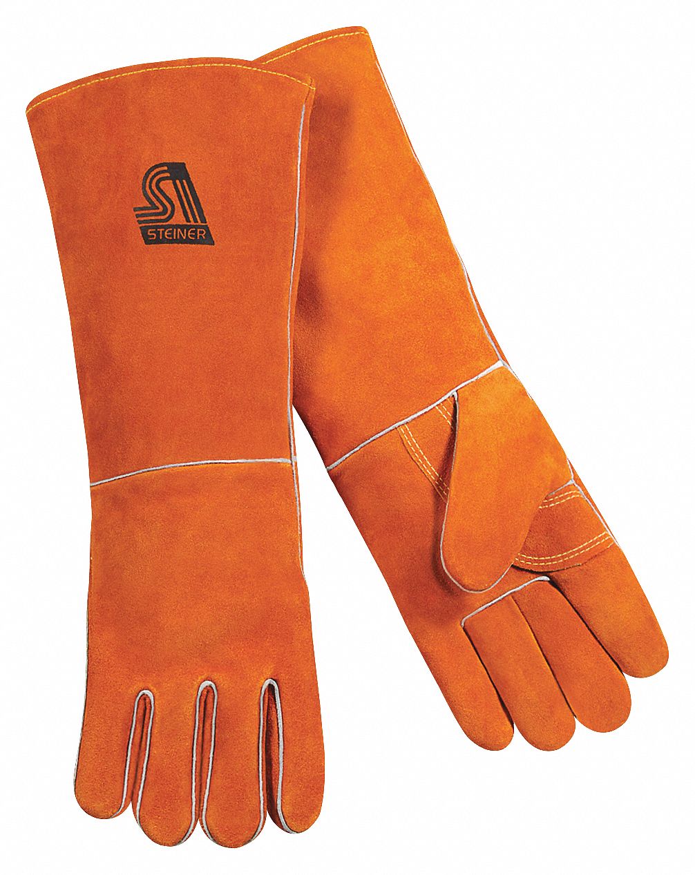 GANTS DE SOUDAGE B&Acirc;TON, G, POUCE AIL&Eacute;, MANCHETTE DE GANTELET, CUIR DE VACHE ROUGE
