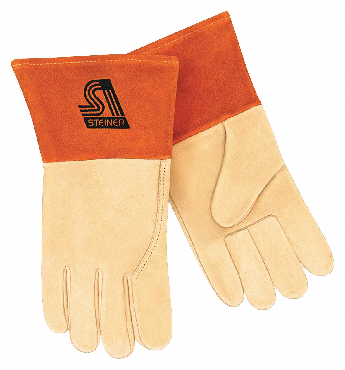 GANTS DE SOUDURE MIG,MANCHETTE LONGUE,TG,POUCE AILÉ,MANCHETTE DE GANTELET,CUIR DE PORC BEIGE,P210K
