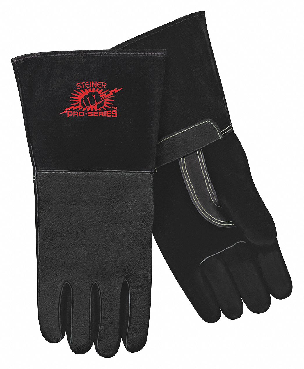 GANTS DE SOUDAGE SÉRIE PRO, NOIR, P-TG, CUIR PLEINE FLEUR DE PORC