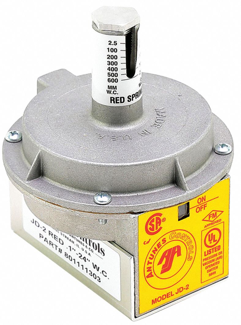 Pressure Switch, 0.1" to 24",  Fits Brand Antunes Controls
