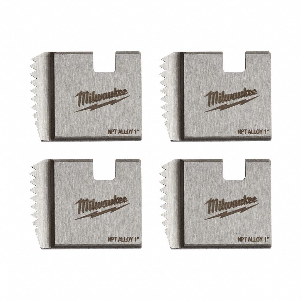 Pipe Threading Die Head: 1 in Pipe, NPT, Right Hand, Alloy Steel, 4 No. of Dies, 4 PK