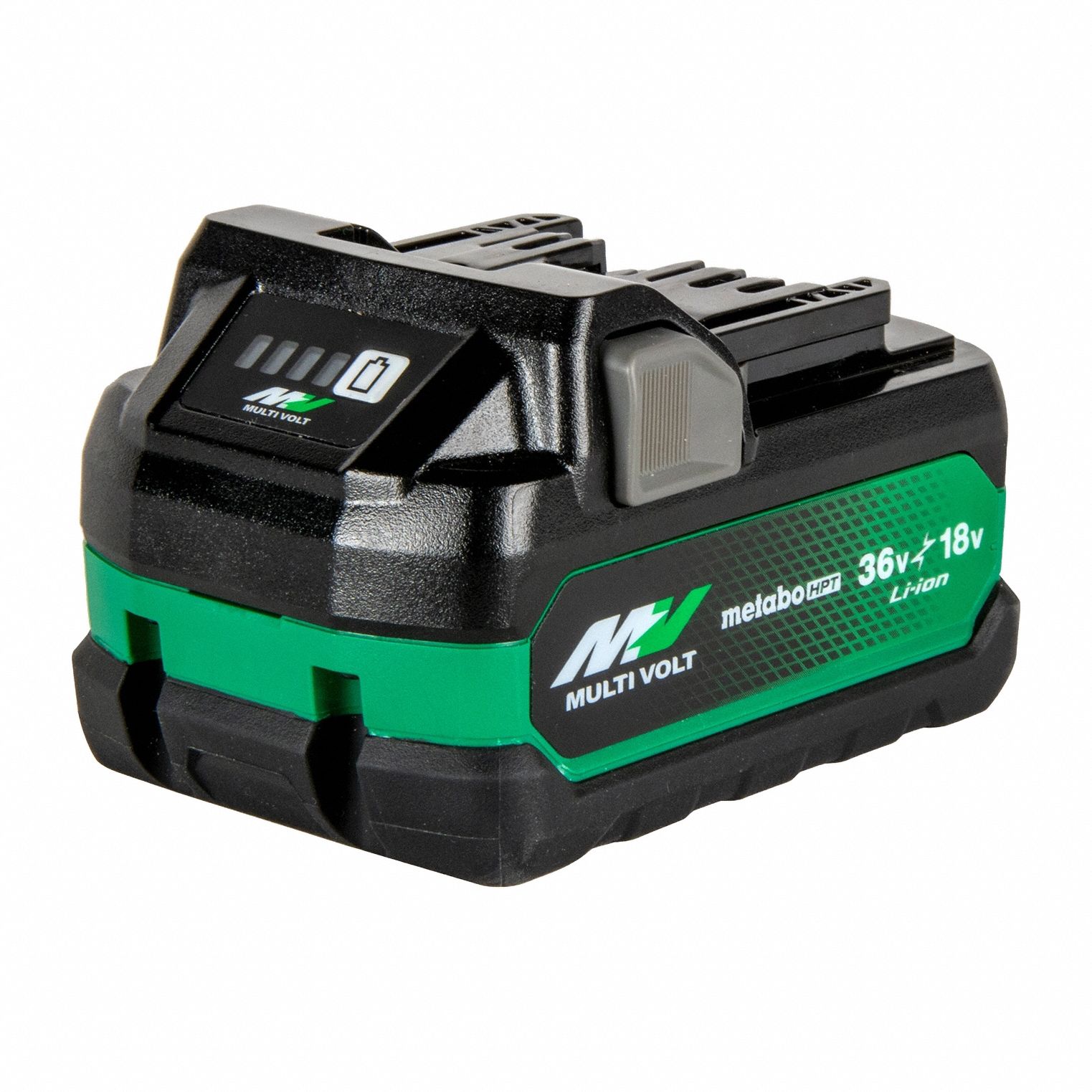 METABO HPT Battery Pack: MultiVolt, 5 Ah_2.5 Ah, Battery Included, Tabbed, 18V DC/36V DC (MPN 382309M). Key specifications — attr1278107: Not Oil-Resistant.