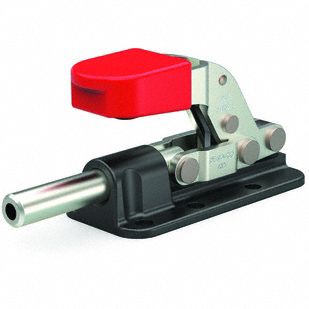 Straight Line Clamp: Flange Base Mounting, Locking Horizontal Handle, 2.03 in Arm Lg