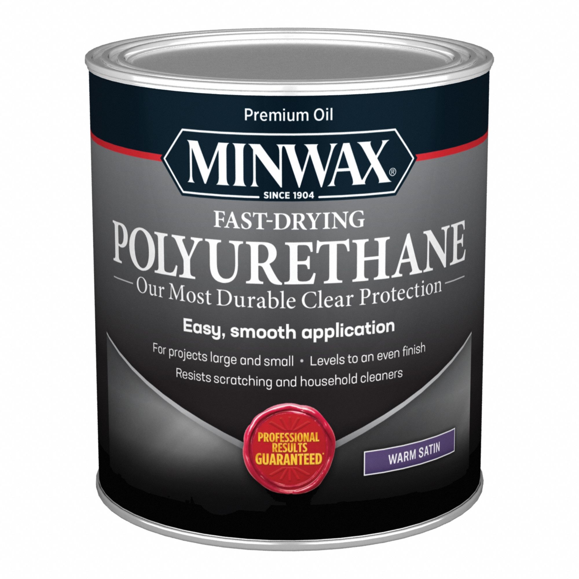 Finish: Varnish, Interior, Oil, 1 qt Container Size, Wood, Satin, Clear, Clear, Minwax