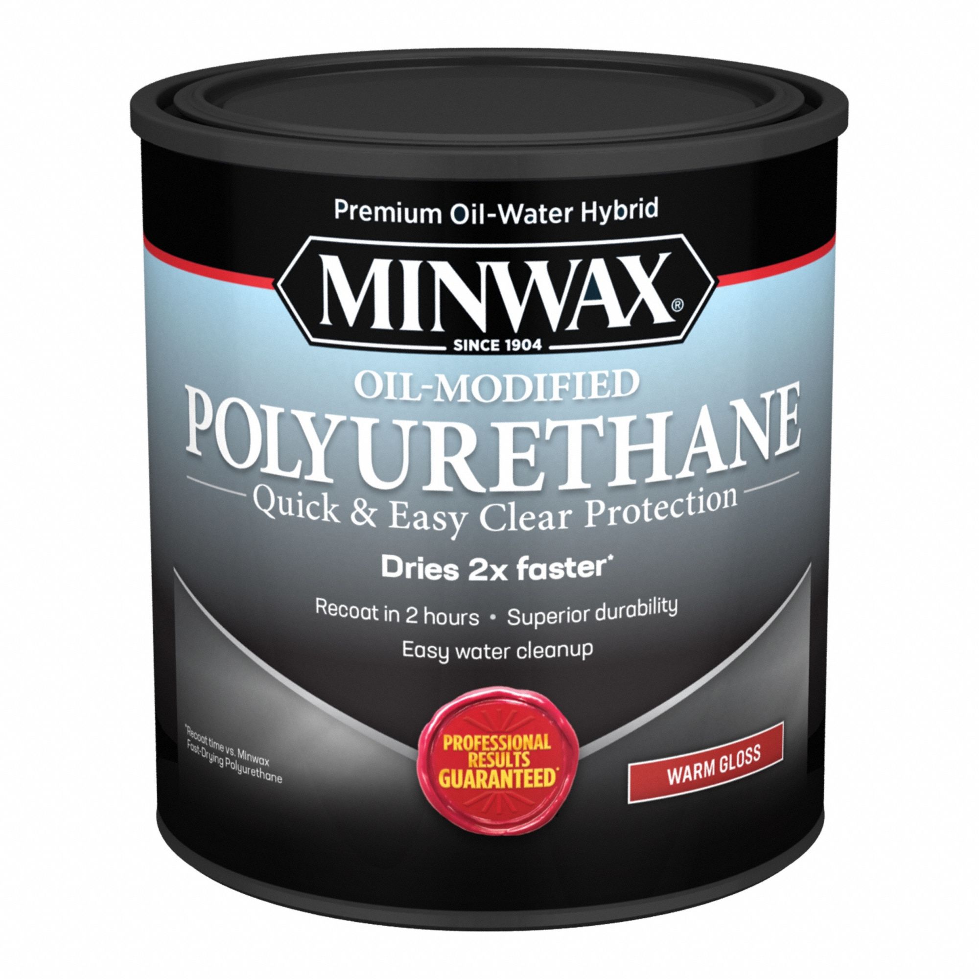 Finish: Varnish, Interior, Water, 1 qt Container Size, Wood, Gloss, Clear, Clear, Minwax