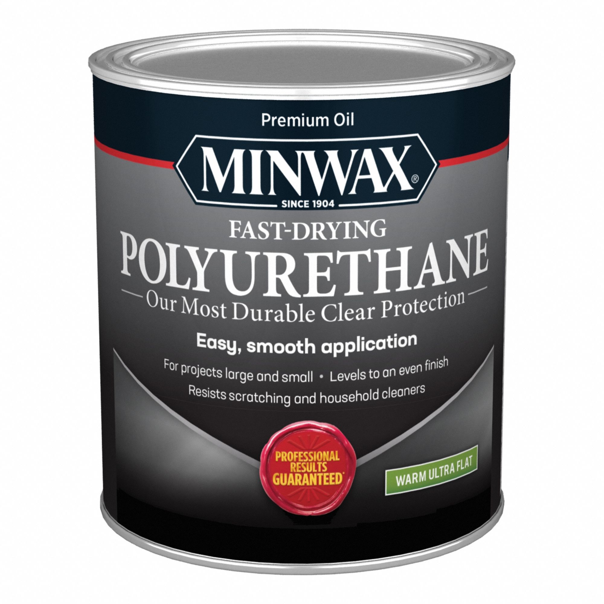 Finish: Varnish, Interior, Oil, 32 fl oz Container Size, Wood, Ultra-Flat, Clear, Clear