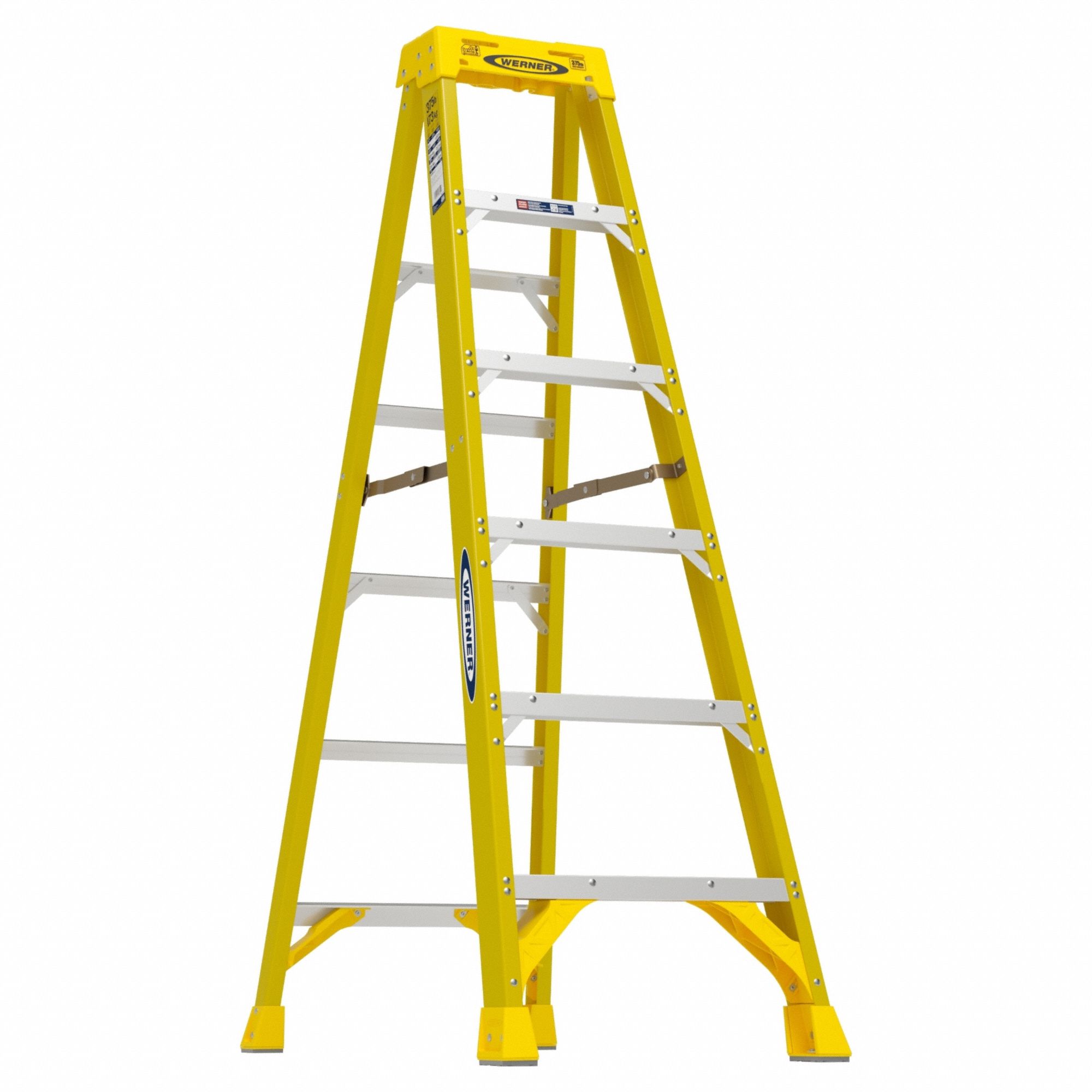 STEPLADDER, 6 FT LADDER SIZE, FIBREGLASS, 250 LB LOAD CAPACITY, 16 LB W, 1.9 FT STANDING H