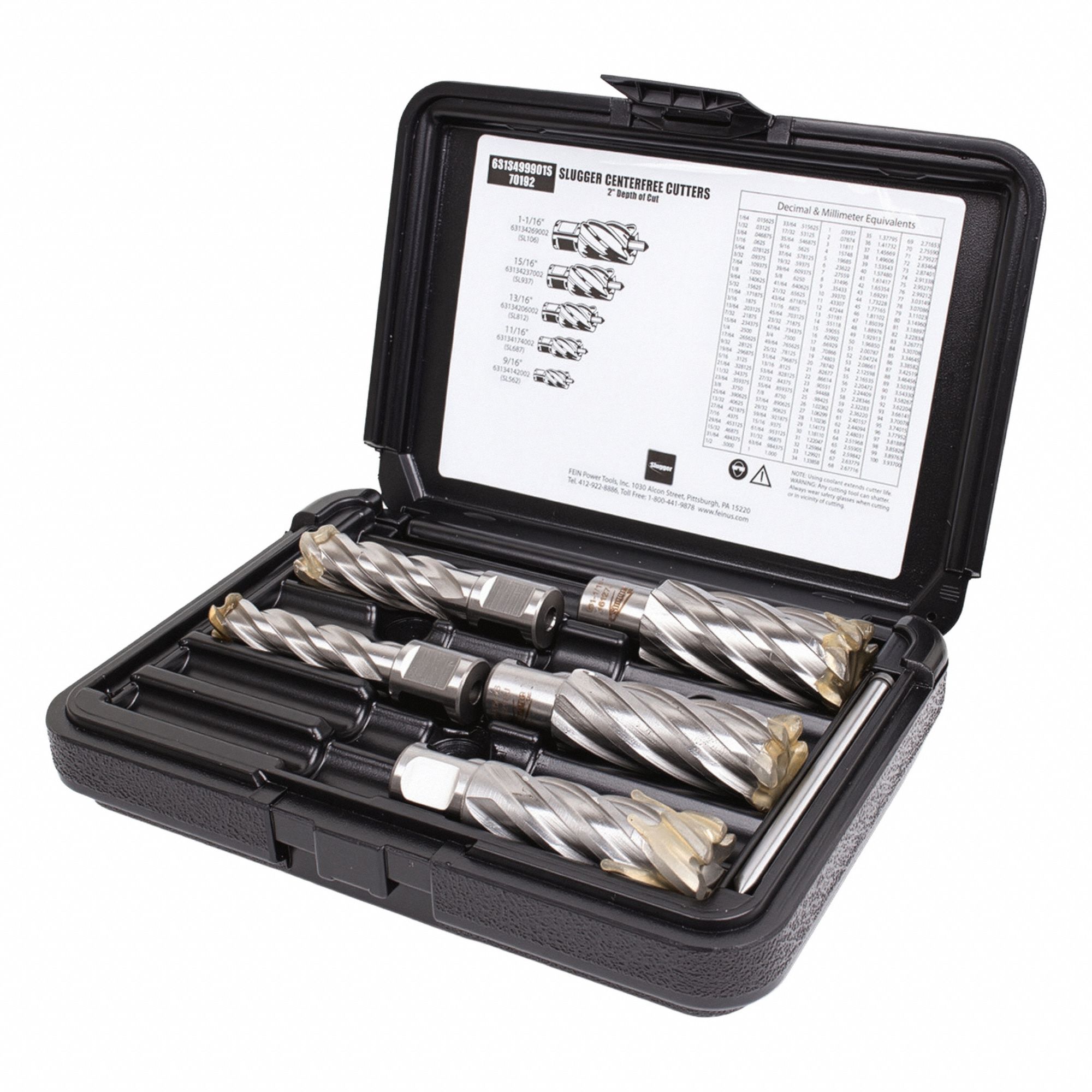 Annular Cutter Set: 1 in Max Cutting Dp, Pilot Pin Included, Bright (Uncoated)