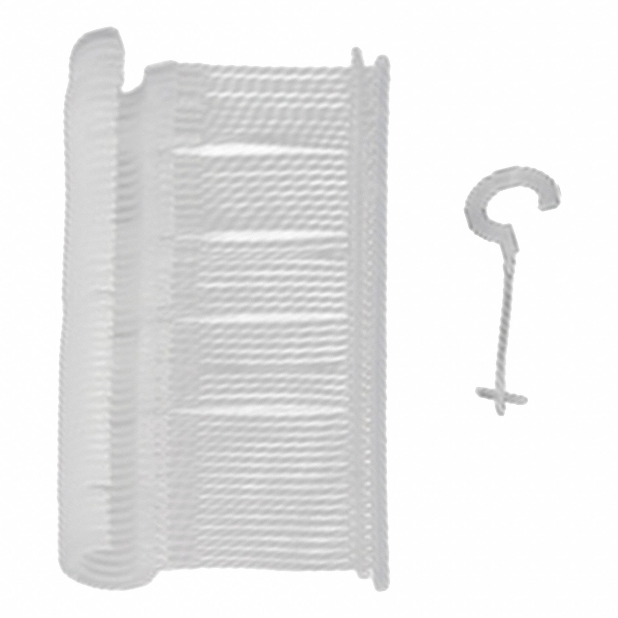 Tag Fastener: C-Hook, Clear, 1 1/2 in Overall Lg, Plastic