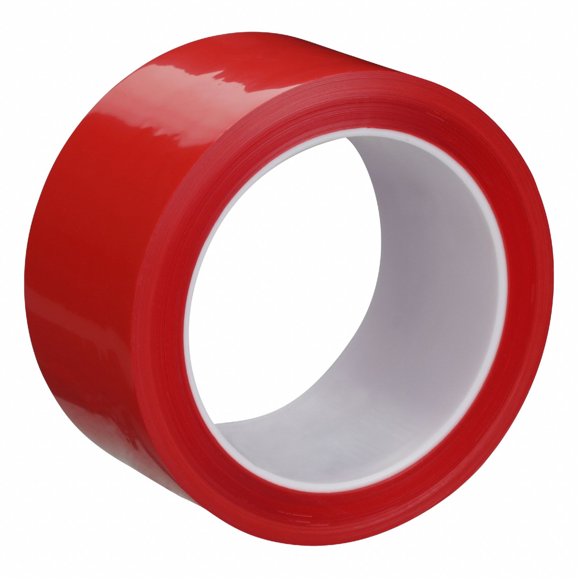 Splicing Tape: Single-Sided, 2 in Wd, 72 yd Lg, 1.9 mil Thick, Red, Acrylic, Polyester Film