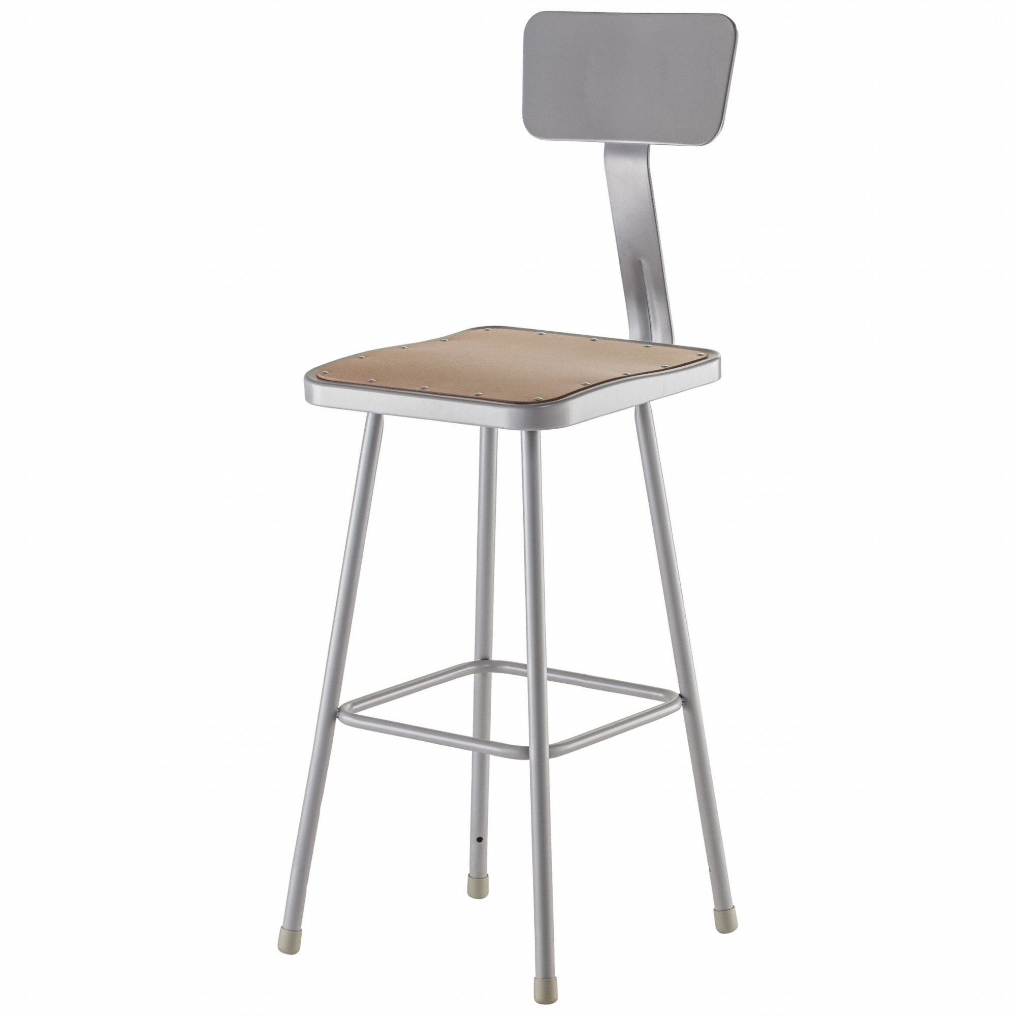Square Stool: 43 in Overall Ht, 16 1/2 in Seat Wd, 30 in min to 30 in max