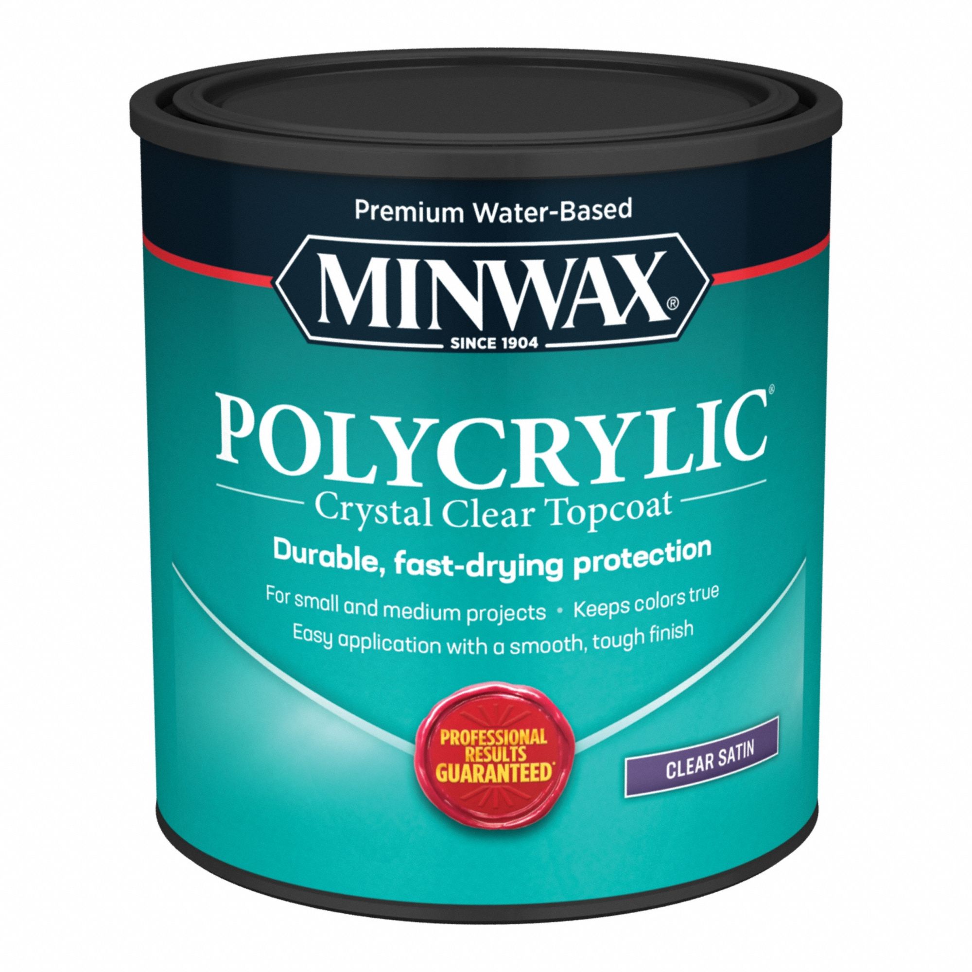 Finish: Varnish, Interior, Water, 32 fl oz Container Size, Wood, Satin, Clear, Clear