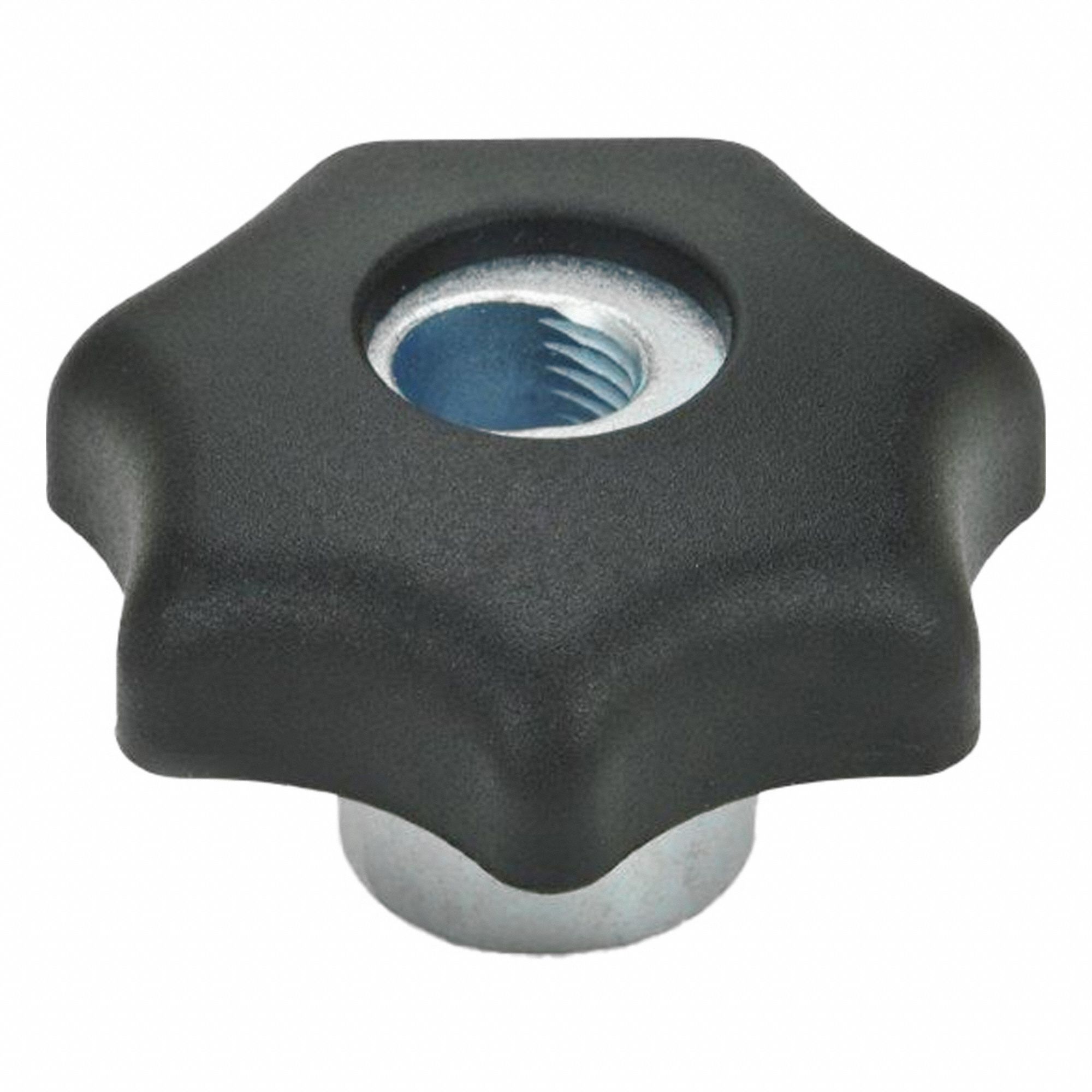 Quick Release Hand Knobs: 7 Point, Plastic w/ Steel Thread, M10 Thread, 29 mm Thread Lg