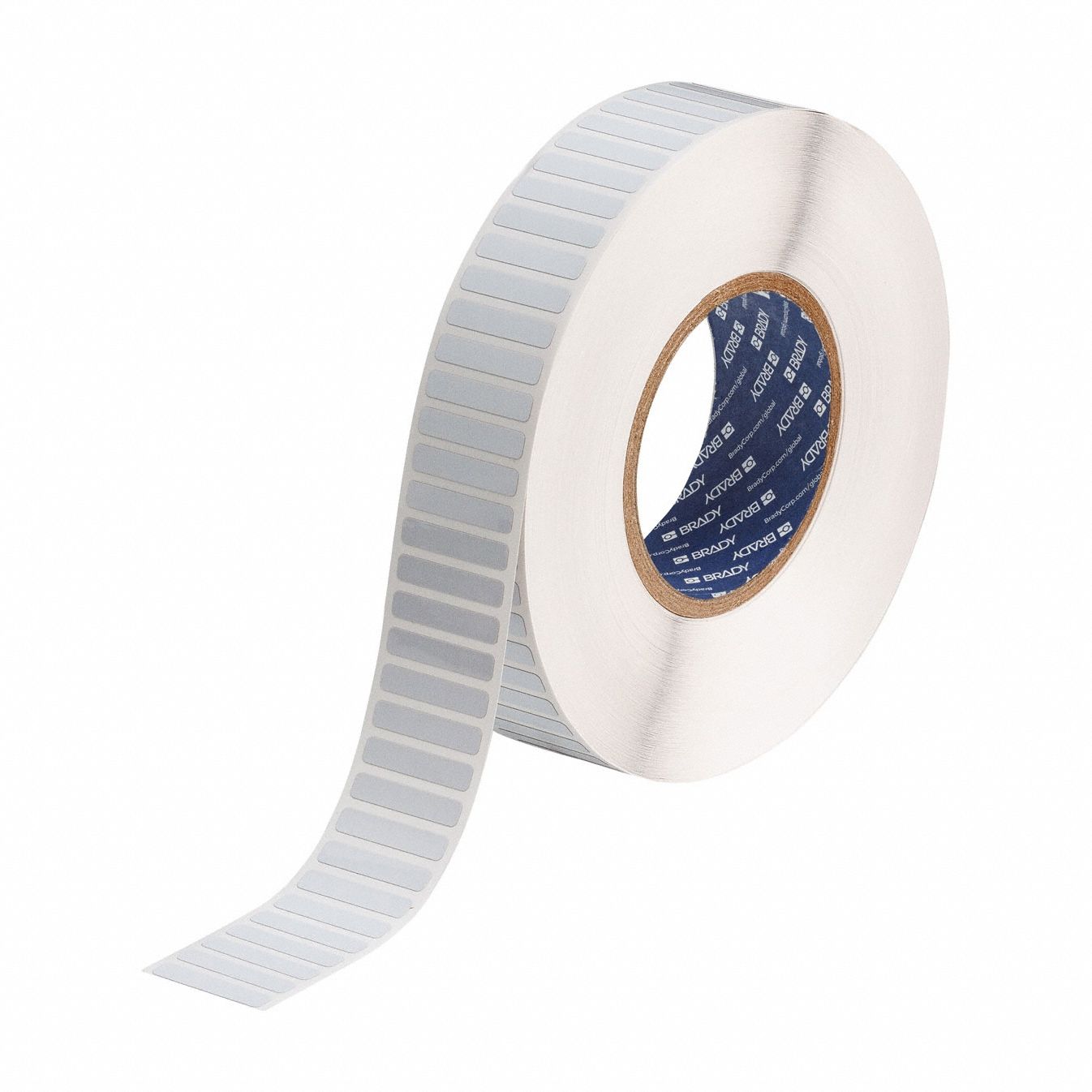 Pre-Cut Label Stock Roll: 1/4 in x 1 1/4 in, 1 29/64 in x 1/4 in, Polyimide, White (Gloss)